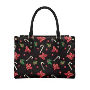 9750 Christmas Crossbody Handbag Large Leather Tote Bag Cute Xmas Theme